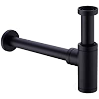 Sifón de diseño de latón [extralargo de 200 mm- sifón universal Keymark- para lavabo y lavabo- sifón de olor 1 1-4 x 32…